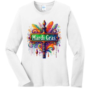 Mardi Gras Celebration Ladies Long Sleeve Shirt