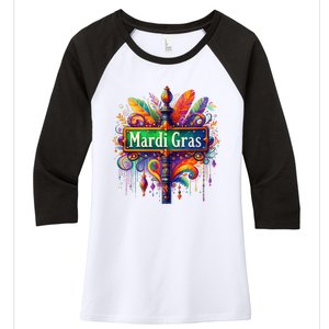 Mardi Gras Celebration Women's Tri-Blend 3/4-Sleeve Raglan Shirt