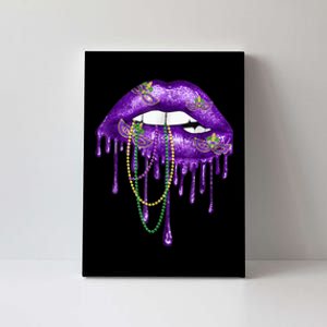 Mardi Gras Carnival Costume Purple & Gold Fleur-de-lis Lips Canvas