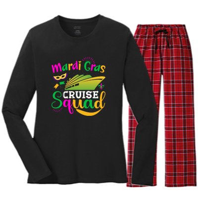 Mardi Gras Cruise Women's Long Sleeve Flannel Pajama Set 