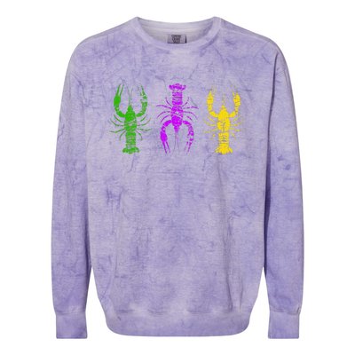 Mardi Gras Crawfish Jester Hat Bead New Orleans Gifts Colorblast Crewneck Sweatshirt