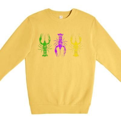 Mardi Gras Crawfish Jester Hat Bead New Orleans Gifts Premium Crewneck Sweatshirt