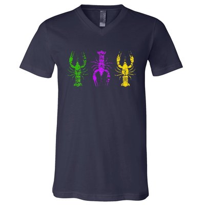 Mardi Gras Crawfish Jester Hat Bead New Orleans Gifts V-Neck T-Shirt