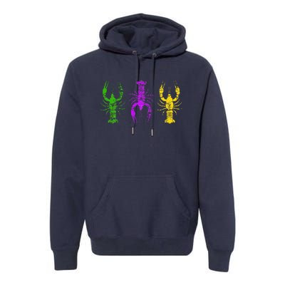 Mardi Gras Crawfish Jester Hat Bead New Orleans Gifts Premium Hoodie