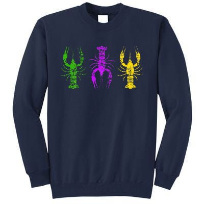 Mardi Gras Crawfish Jester Hat Bead New Orleans Gifts Tall Sweatshirt