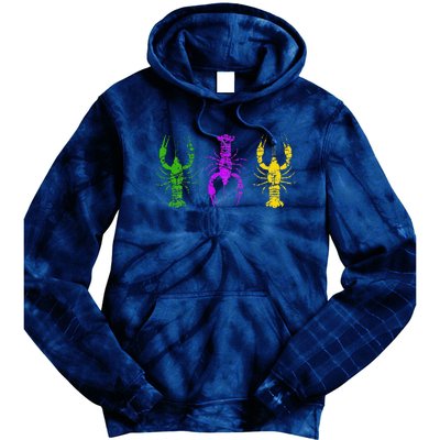 Mardi Gras Crawfish Jester Hat Bead New Orleans Gifts Tie Dye Hoodie