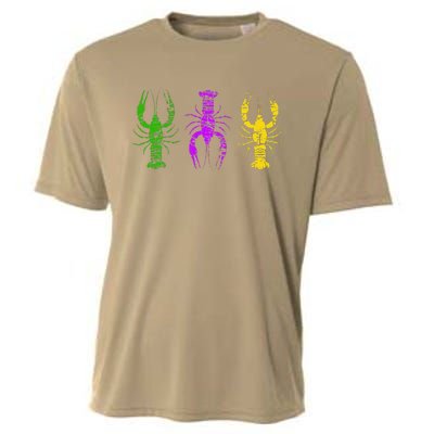 Mardi Gras Crawfish Jester Hat Bead New Orleans Gifts Cooling Performance Crew T-Shirt