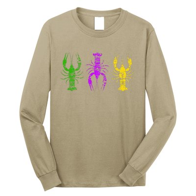 Mardi Gras Crawfish Jester Hat Bead New Orleans Gifts Long Sleeve Shirt