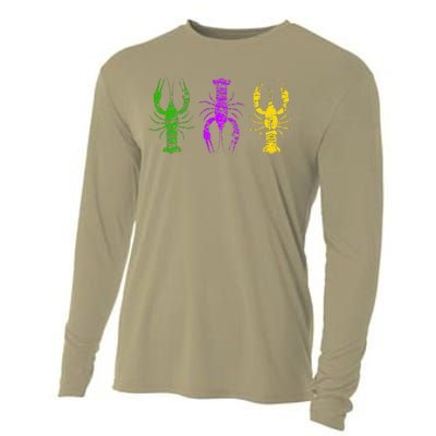 Mardi Gras Crawfish Jester Hat Bead New Orleans Gifts Cooling Performance Long Sleeve Crew