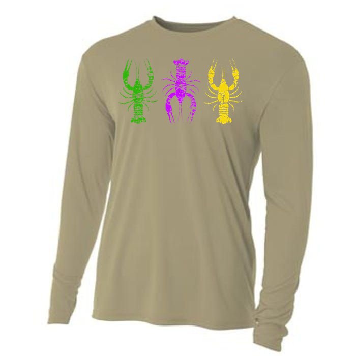 Mardi Gras Crawfish Jester Hat Bead New Orleans Gifts Cooling Performance Long Sleeve Crew