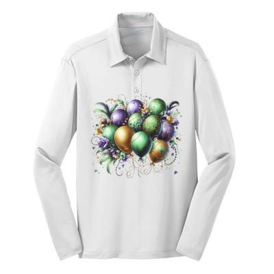 Mardi Gras Celebration Silk Touch Performance Long Sleeve Polo