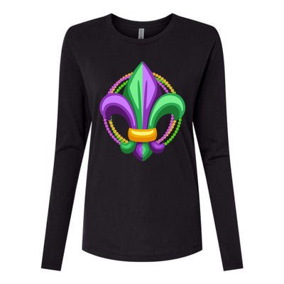 Mardi Gras Celebration Beads Womens Cotton Relaxed Long Sleeve T-Shirt