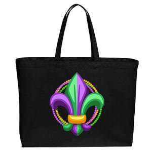 Mardi Gras Celebration Beads Cotton Canvas Jumbo Tote