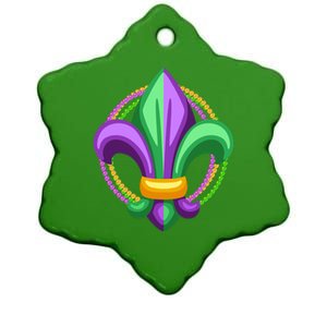 Mardi Gras Celebration Beads Ceramic Star Ornament