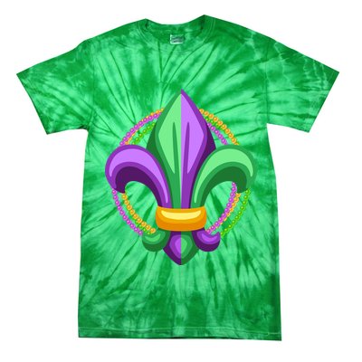 Mardi Gras Celebration Beads Tie-Dye T-Shirt