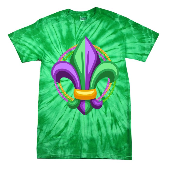 Mardi Gras Celebration Beads Tie-Dye T-Shirt