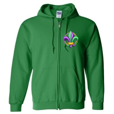 Mardi Gras Celebration Beads Full Zip Hoodie