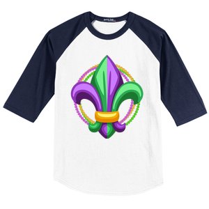 Mardi Gras Celebration Beads Baseball Sleeve Shirt