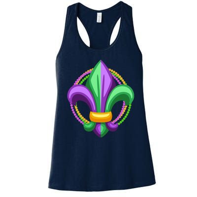 Mardi Gras Celebration Beads Women's Racerback Tank