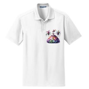 Mardi Gras Celebration Dry Zone Grid Polo