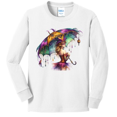 Mardi Gras Celebration Kids Long Sleeve Shirt