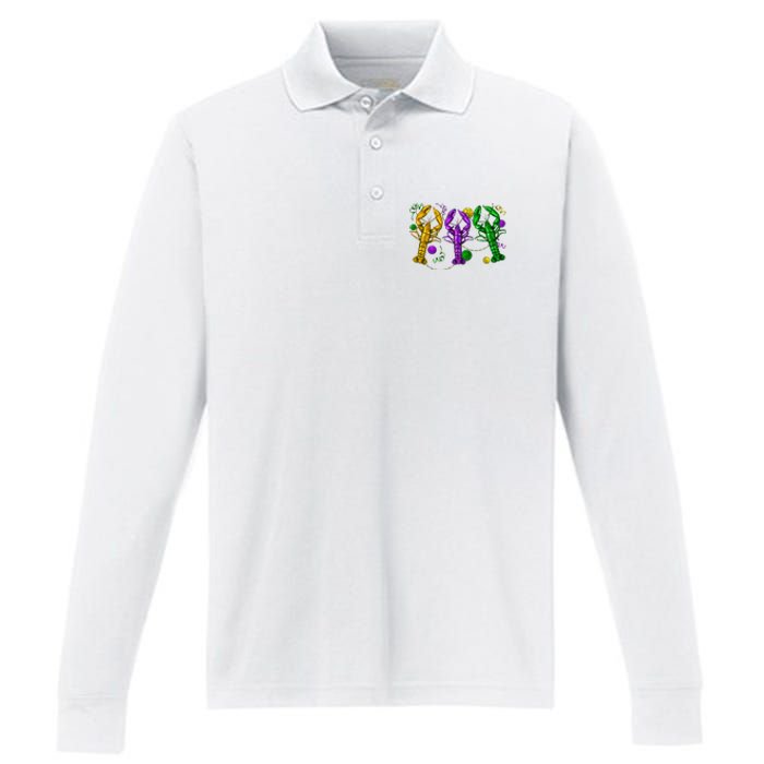 Mardi Gras Crawfish Carnival Costume Parade Performance Long Sleeve Polo