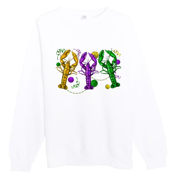 Mardi Gras Crawfish Carnival Costume Parade Premium Crewneck Sweatshirt