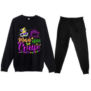 Mardi Gras Cruise Cruising Mask Cruise Ship Party Costume Premium Crewneck Sweatsuit Set