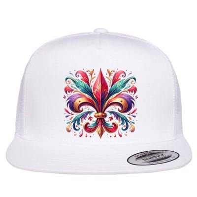 Mardi Gras Celebration Flat Bill Trucker Hat