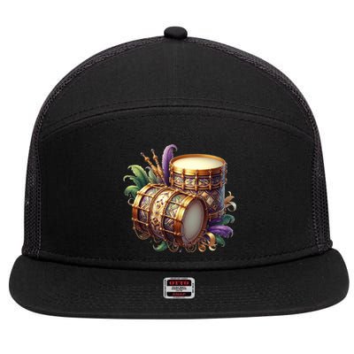 Mardi Gras Celebration 7 Panel Mesh Trucker Snapback Hat