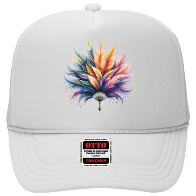 Mardi Gras Celebration High Crown Mesh Back Trucker Hat