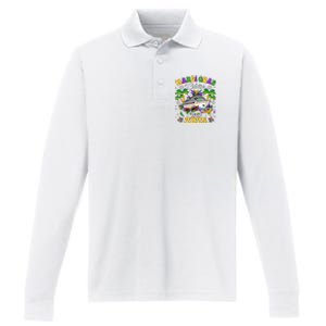 Mardi Gras Cruise Crew 2025 Family Matching Performance Long Sleeve Polo