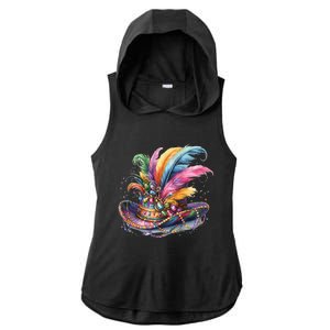 Mardi Gras Celebration Ladies PosiCharge Tri-Blend Wicking Draft Hoodie Tank