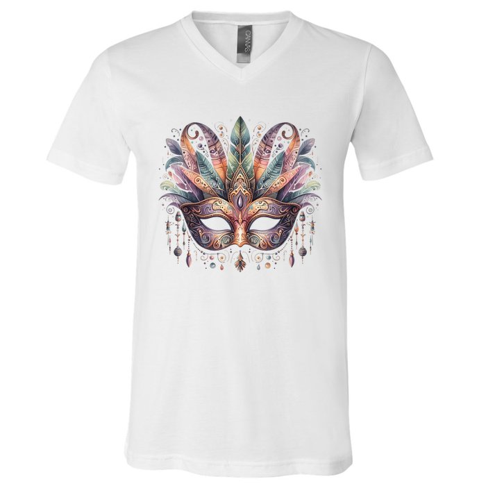 Mardi Gras Celebration V-Neck T-Shirt