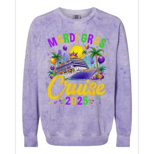 Mardi Gras Carnival Cruise 2025 Family Cruising Mask Colorblast Crewneck Sweatshirt