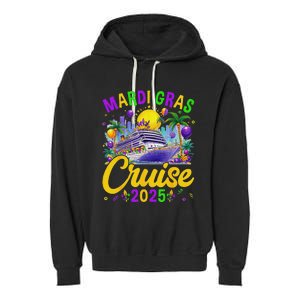 Mardi Gras Carnival Cruise 2025 Family Cruising Mask Garment-Dyed Fleece Hoodie