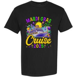 Mardi Gras Carnival Cruise 2025 Family Cruising Mask Garment-Dyed Heavyweight T-Shirt