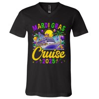 Mardi Gras Carnival Cruise 2025 Family Cruising Mask V-Neck T-Shirt