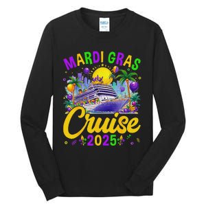 Mardi Gras Carnival Cruise 2025 Family Cruising Mask Tall Long Sleeve T-Shirt