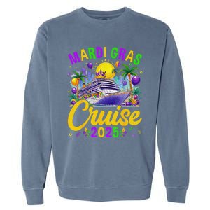 Mardi Gras Carnival Cruise 2025 Family Cruising Mask Garment-Dyed Sweatshirt