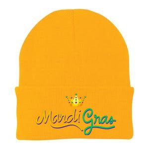 Mardi Gras Crown Celebration Knit Cap Winter Beanie