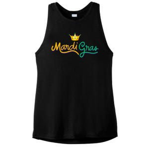 Mardi Gras Crown Celebration Ladies PosiCharge Tri-Blend Wicking Tank