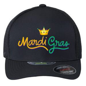 Mardi Gras Crown Celebration Flexfit Unipanel Trucker Cap