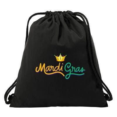 Mardi Gras Crown Celebration Drawstring Bag