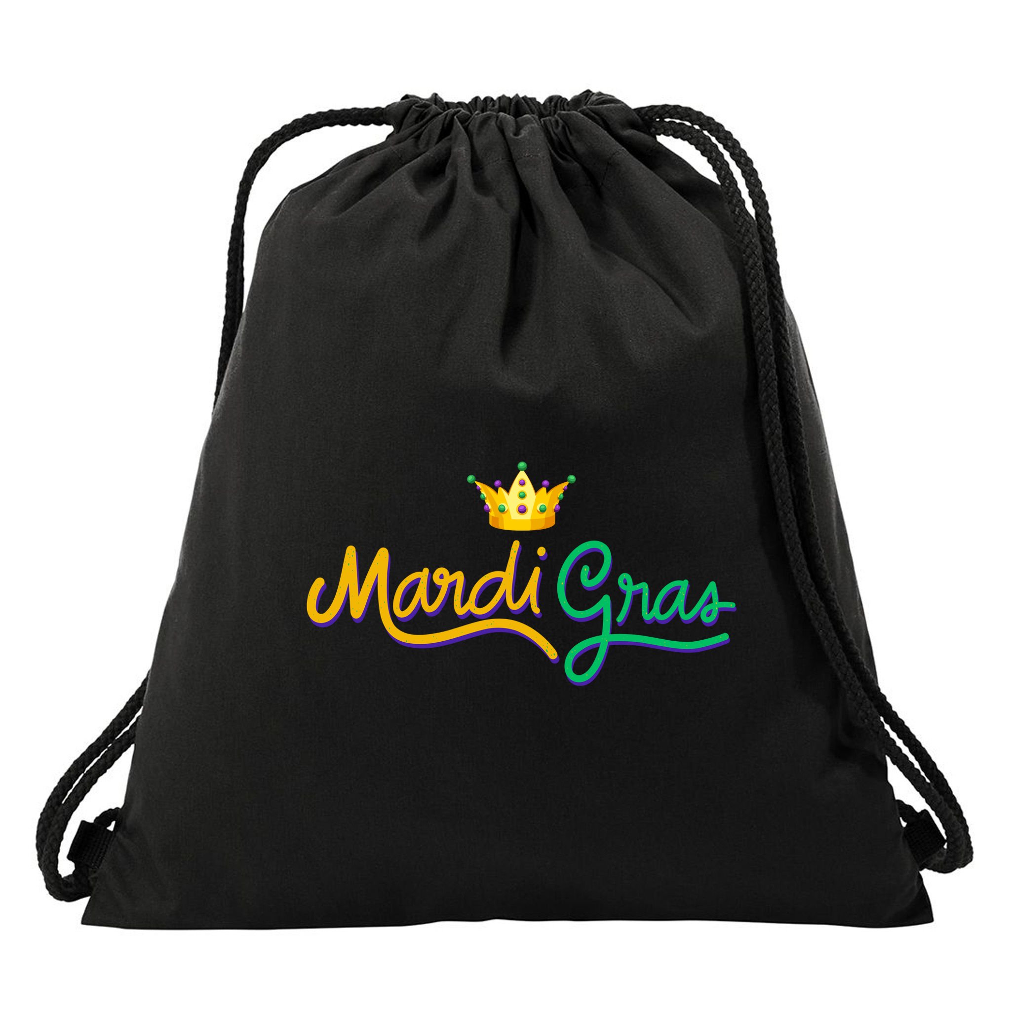 Mardi Gras Crown Celebration Drawstring Bag