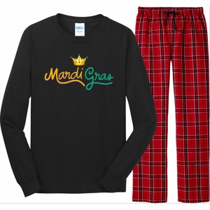 Mardi Gras Crown Celebration Long Sleeve Pajama Set