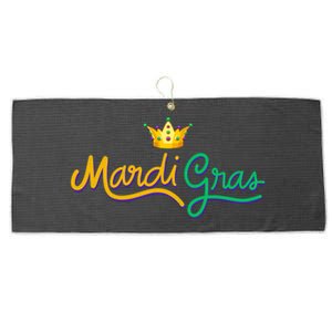 Mardi Gras Crown Celebration Large Microfiber Waffle Golf Towel