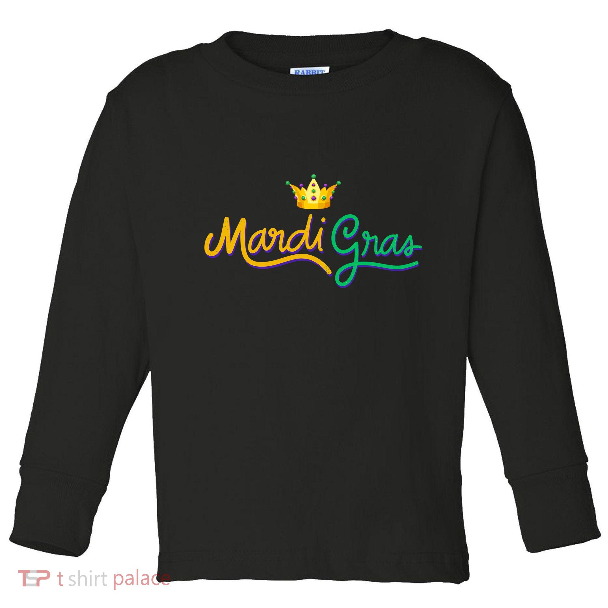 Mardi Gras Crown Celebration Toddler Long Sleeve Shirt
