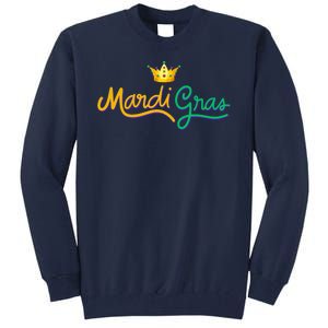 Mardi Gras Crown Celebration Tall Sweatshirt