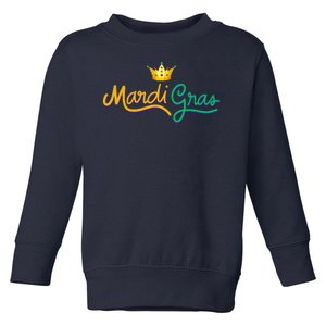 Mardi Gras Crown Celebration Toddler Sweatshirt